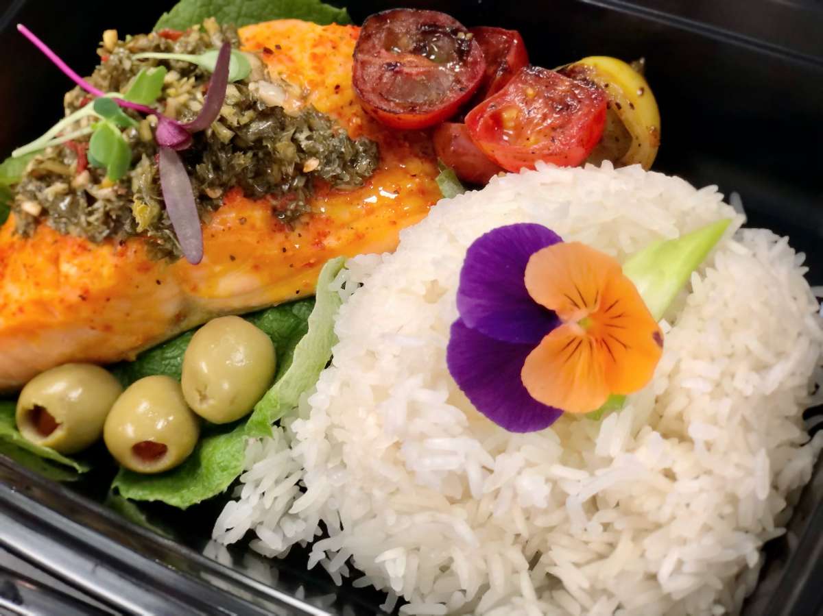ARCTIC CHAR WITH BLISTERED TOMATOES & CHIMICHURRI SAUCE