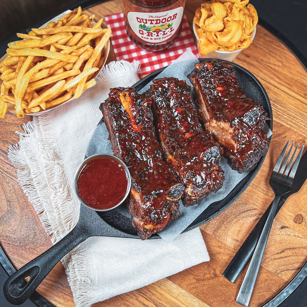 Beef Ribs 3 with 2 Sides