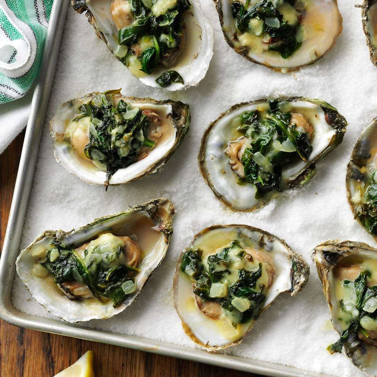 Roasted Spinach-Garlic Oysters