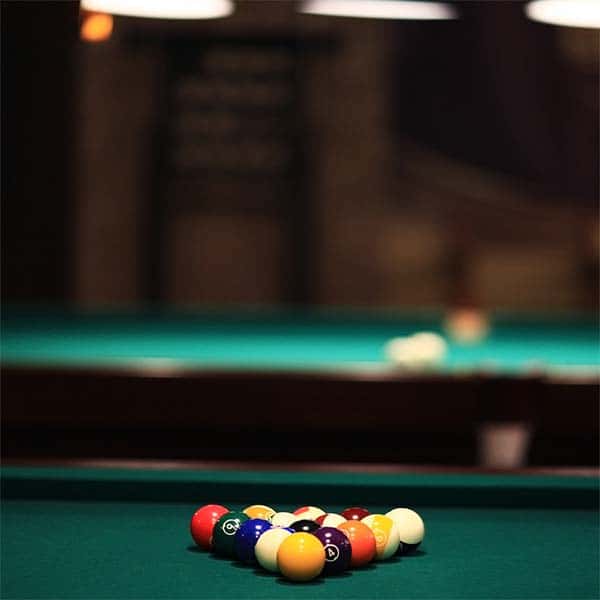 rack of pool balls