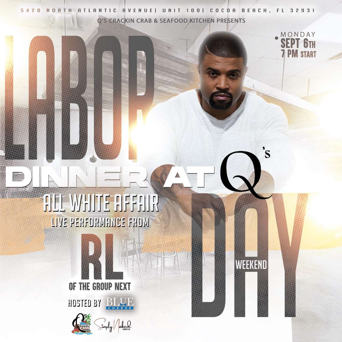 General Admission Dinner at Q's & Live Performance by singer RL