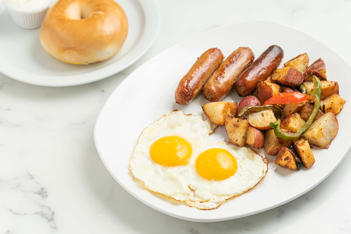 Two Eggs Any Style Breakfast To Go Menu The Nosh Deli In Beverly Hills CA