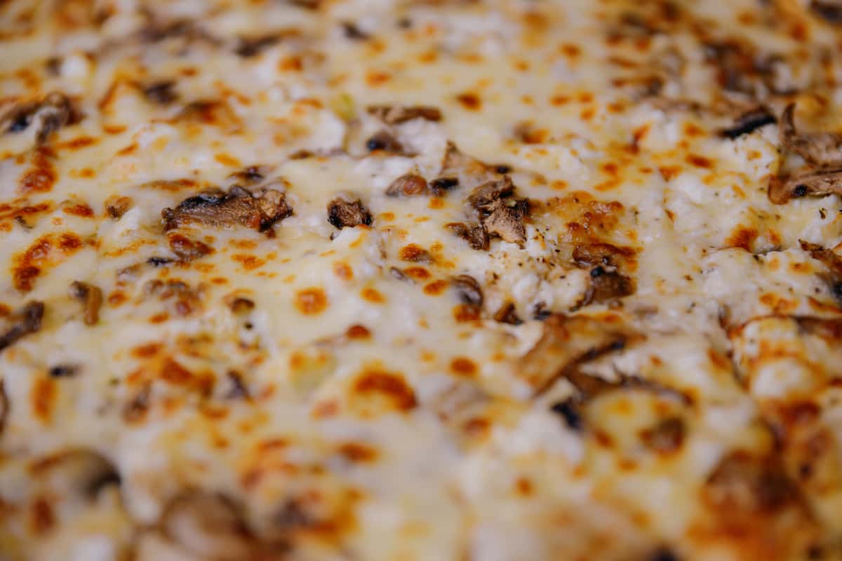 Four Cheese Roasted Garlic Mushroom Pizza