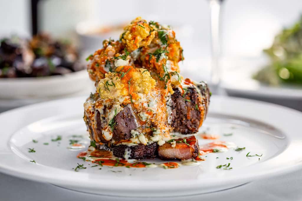 steak with carpet bagger topping
