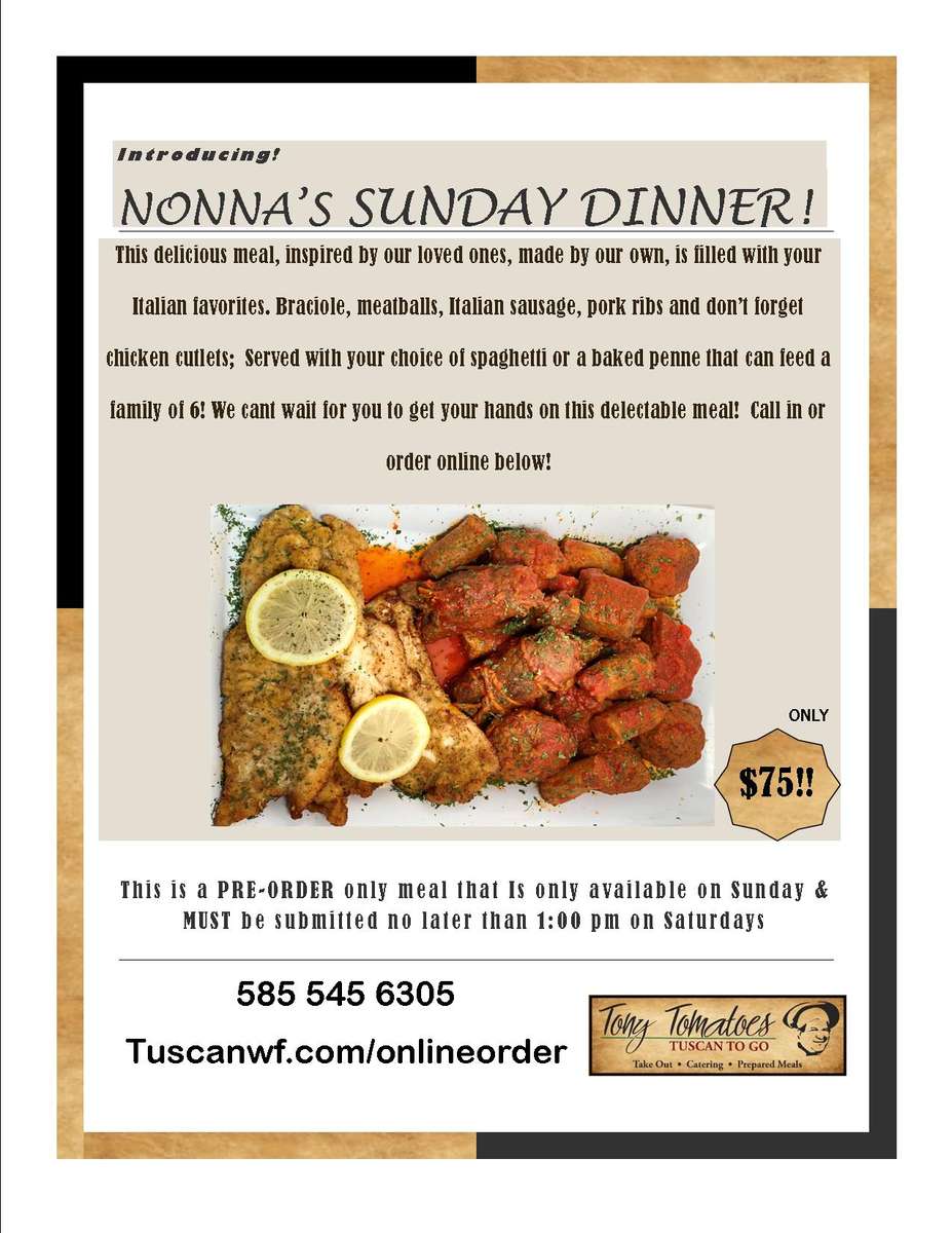 Nonnas Sunday Meal