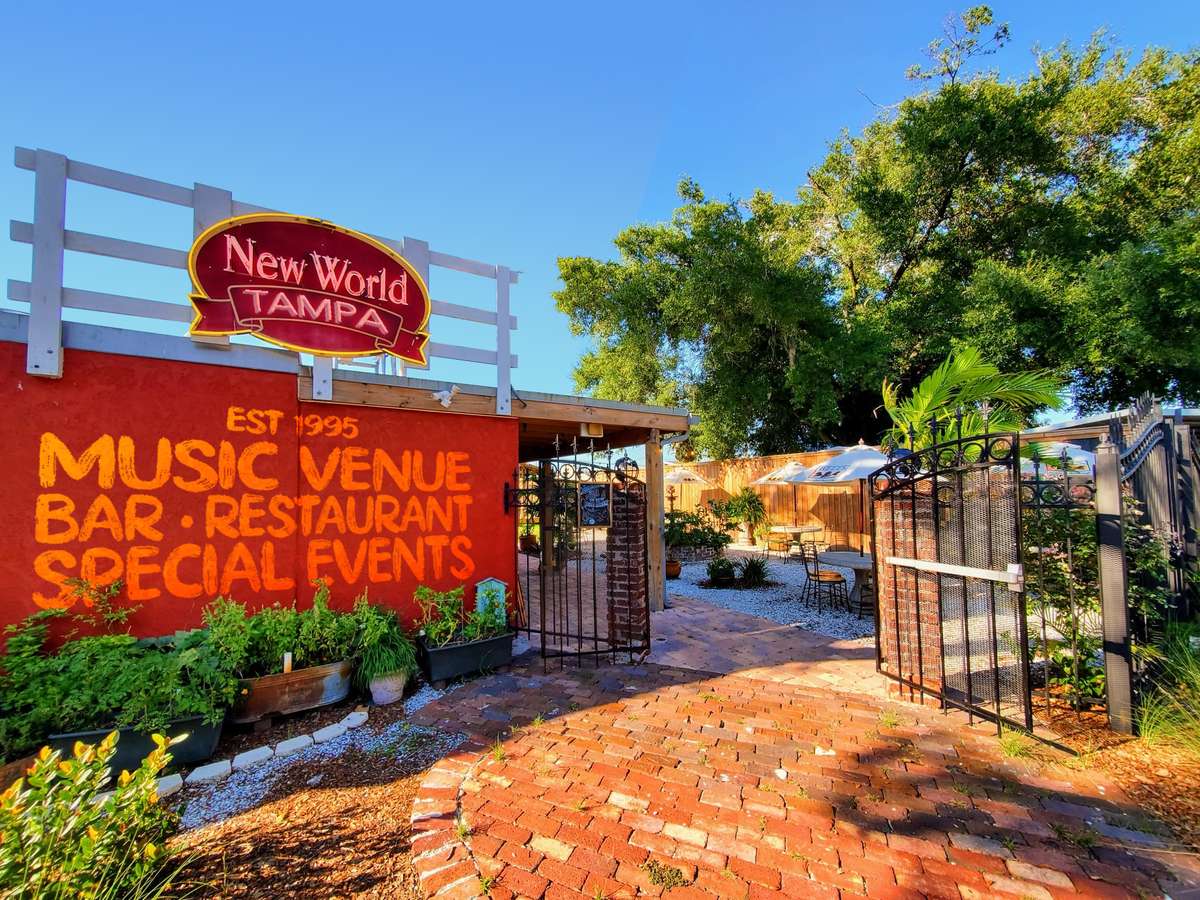 Home - New World Tampa - live music venue - Biergarten - bar