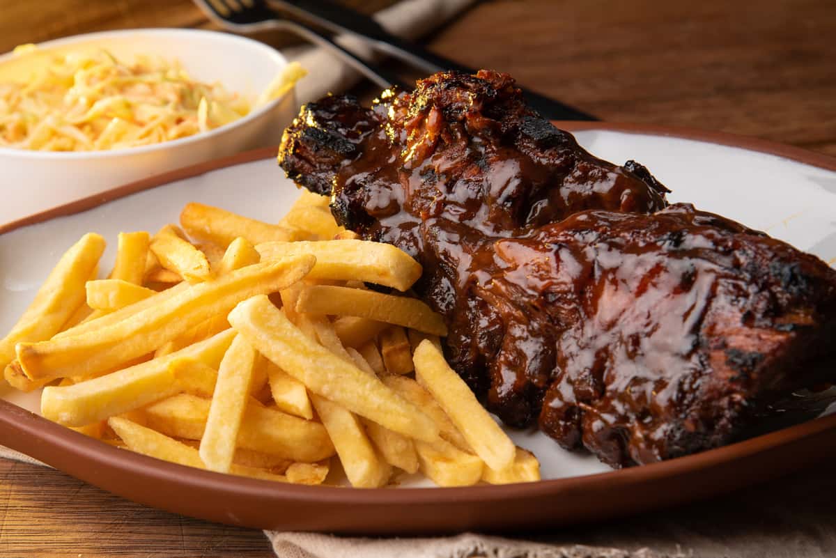 spare rib and fries