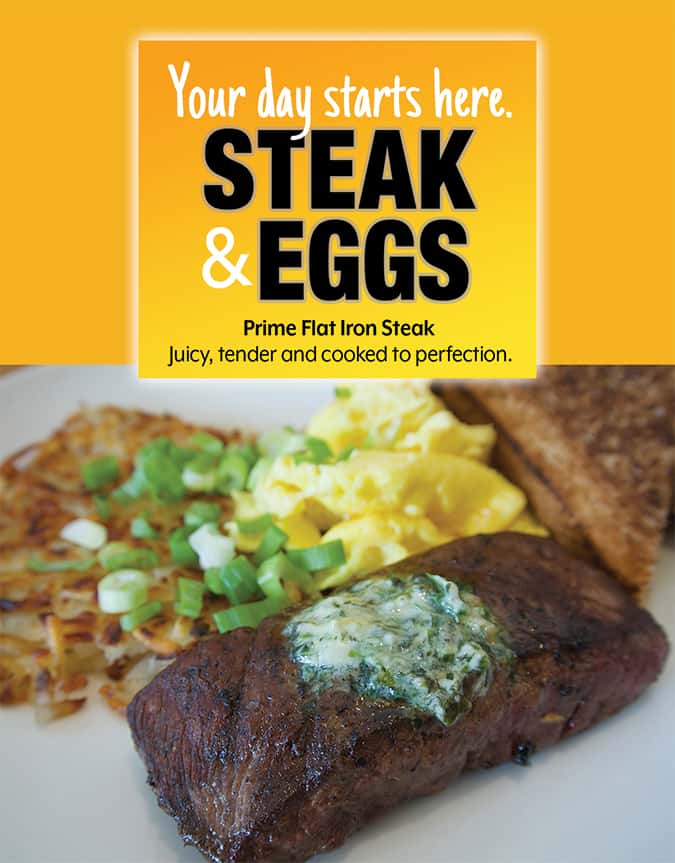 steak and eggs flyer