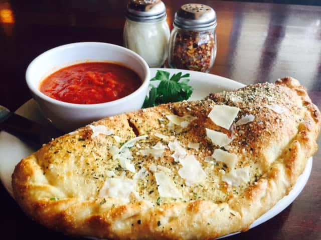 Calzone with mariarina for dipping