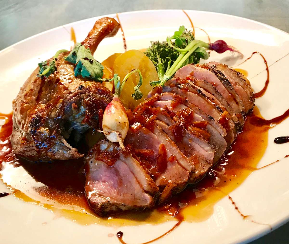 Maple Leaf Farm Duck Breast Dinner The Winery Newport Beach