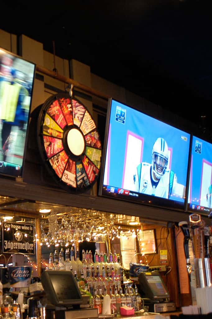 TVs above bar
