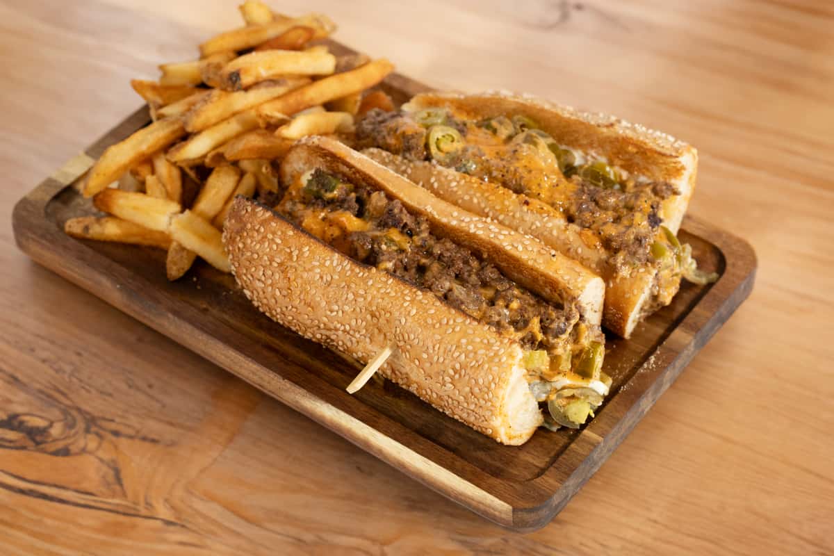 Chopped cheese subs. W/ fries - Cheezy Dearborn Chopped cheese subs. W/ fries - Cheezy Dearborn