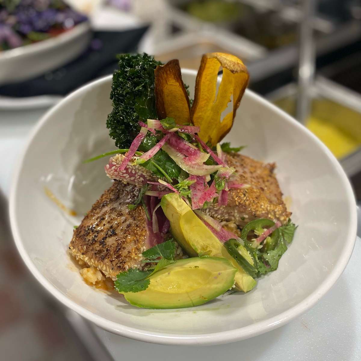 Sesame Seared Tuna Bowl* Menu Res American Bistro American