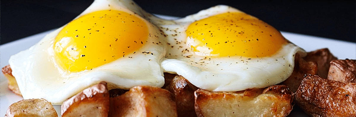 eggs on potatoes