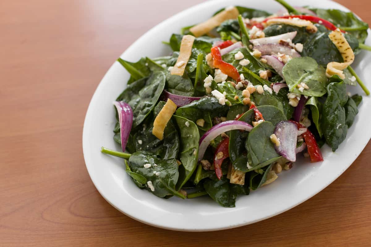 Spinach Salad Menu Chicken Dijon Mediterranean Catering & Delivery