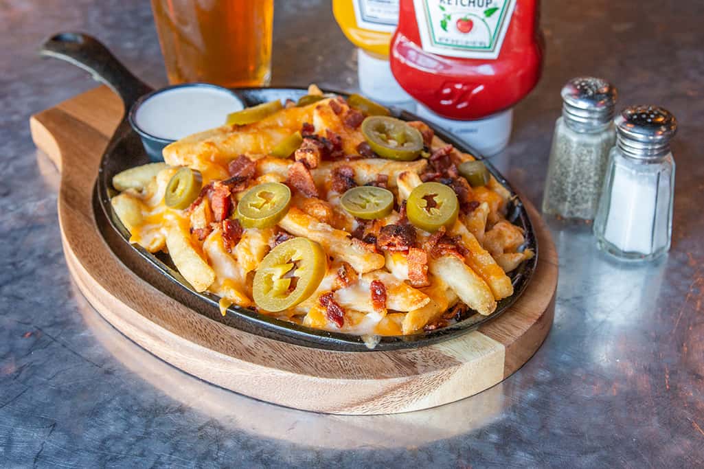 Loaded Bacon Cheese Fries Happy Hour Septembers Taproom and Eatery