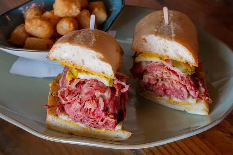 Hot Pastrami Sandwich Main Menu Septembers Taproom and Eatery Bar