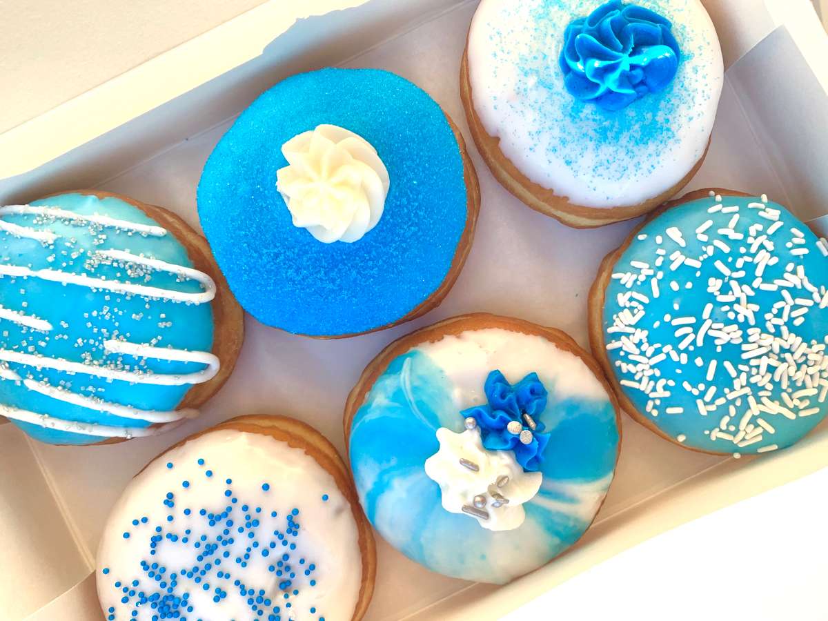 Hanukkah Half Dozen Big Donut Box ARCHIVE Yonutz Fantastical Donuts and Ice Cream