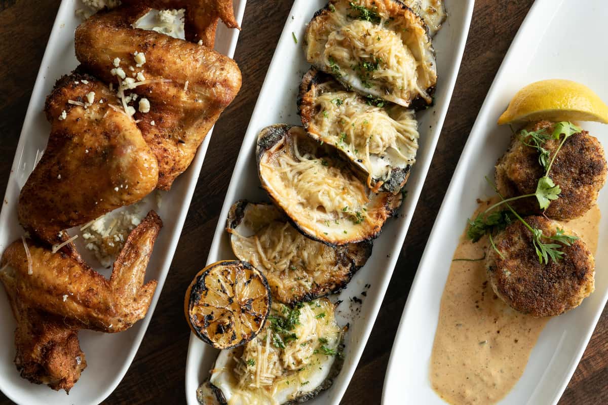 steakhouse wings, oysters