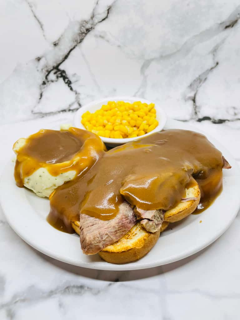 Hot Open-Faced Roast Beef - Junction Restaurant - Authentic Navajo