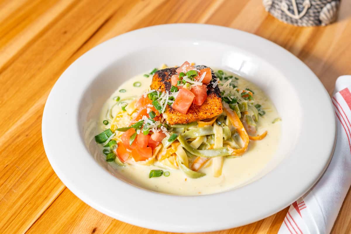 Blackened Salmon Alfredo