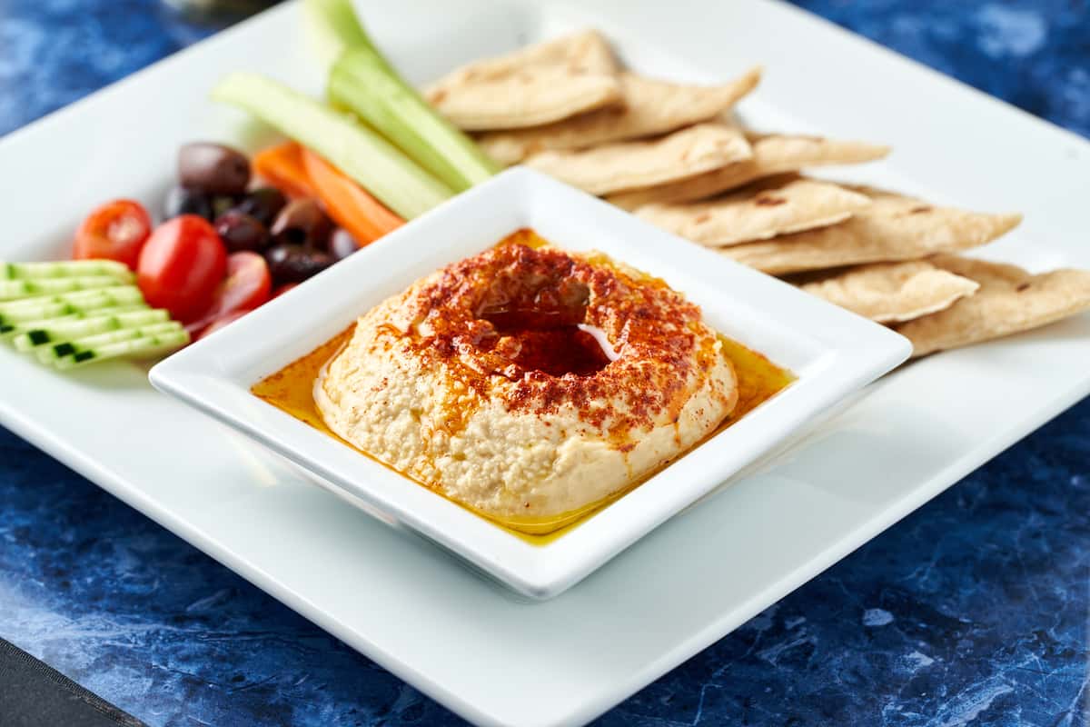 Hummus And Pita Plate Main Menu Blu Burger Grille Burger Joint in