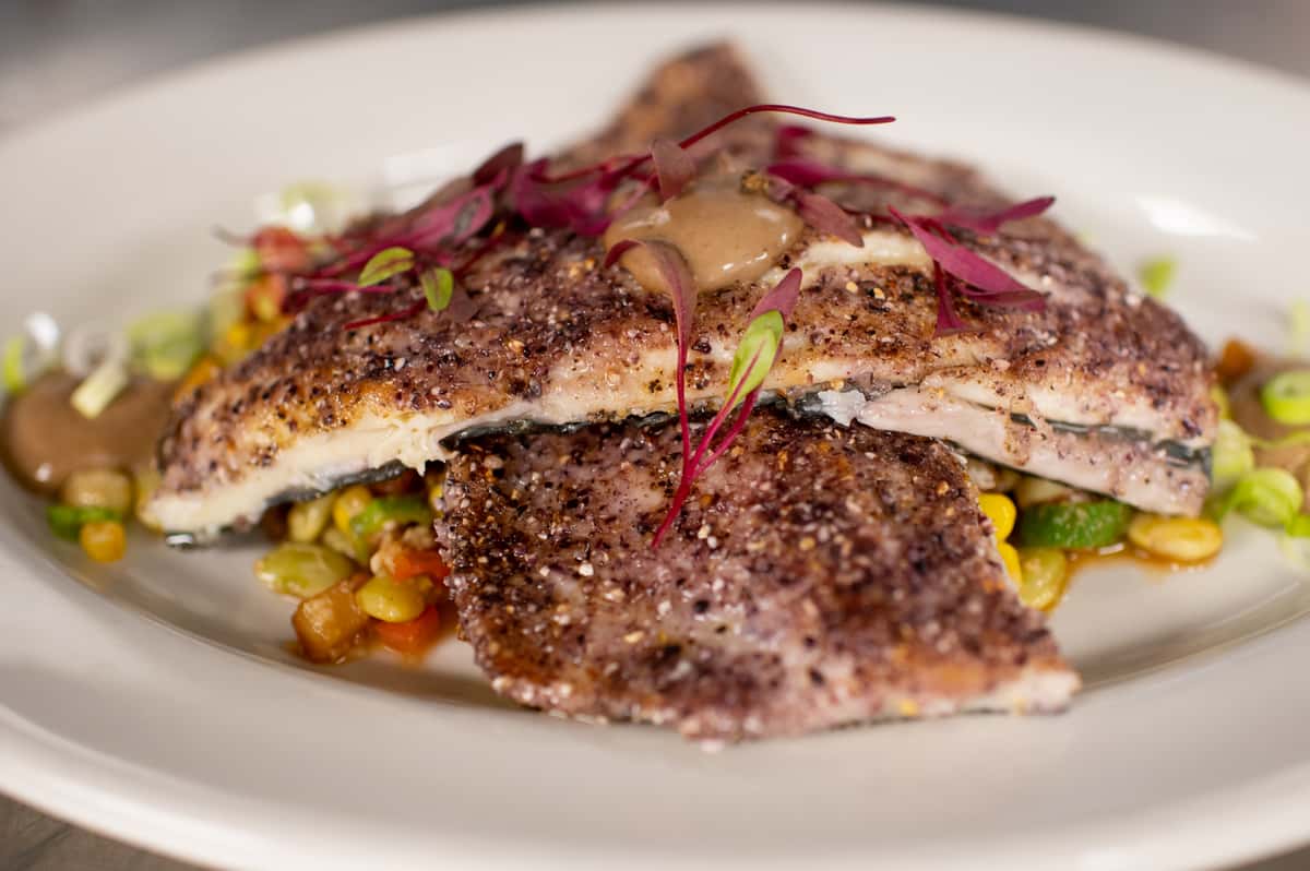 Blue Corn Crusted Carolina Trout