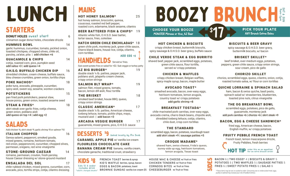Surprise Menu - OHSO Brewery + Distillery