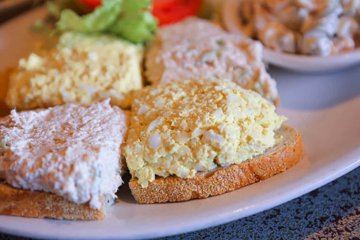 59. Chicken salad and egg salad