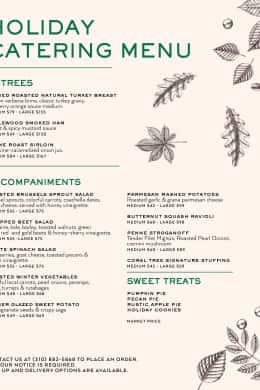 Holiday Catering Menu