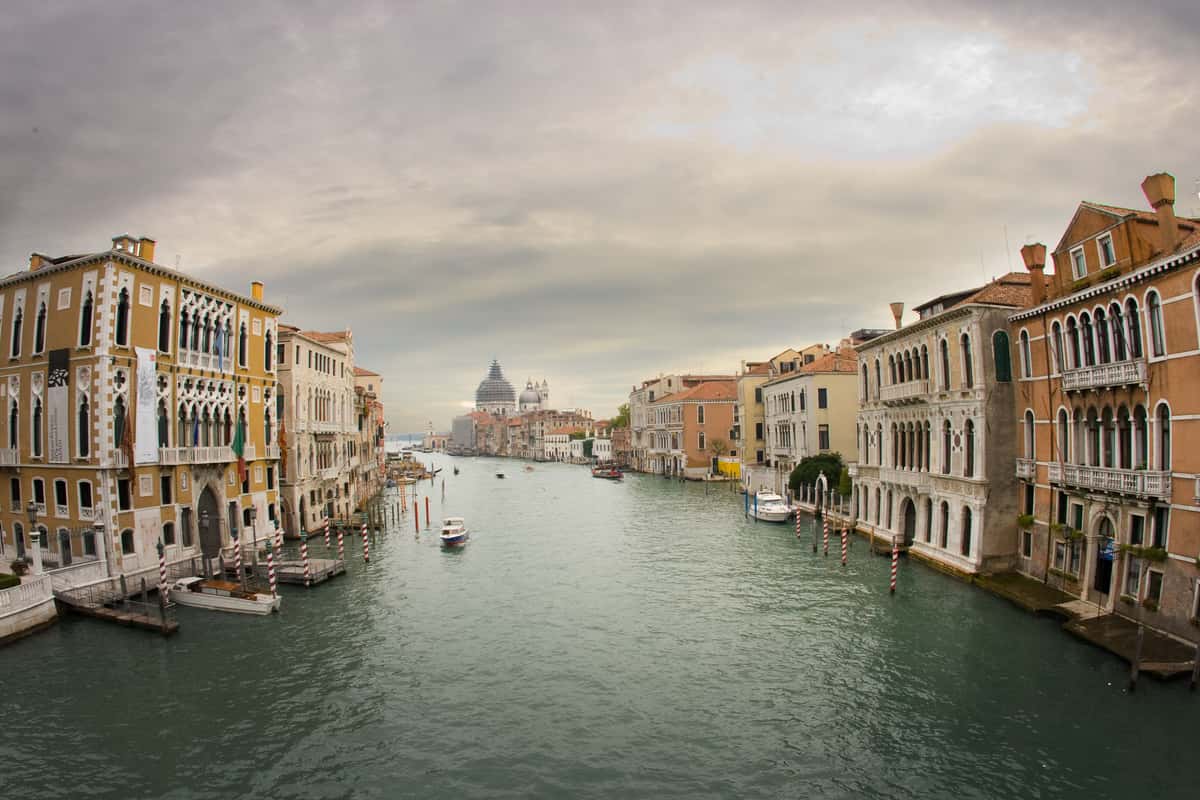 Scenic view along one of the canals of Venice, Italy