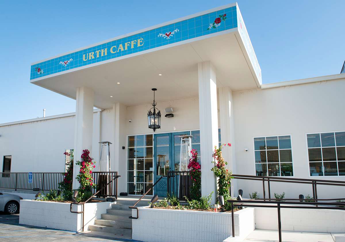 Front door and porch of Urth Caffe South Bay