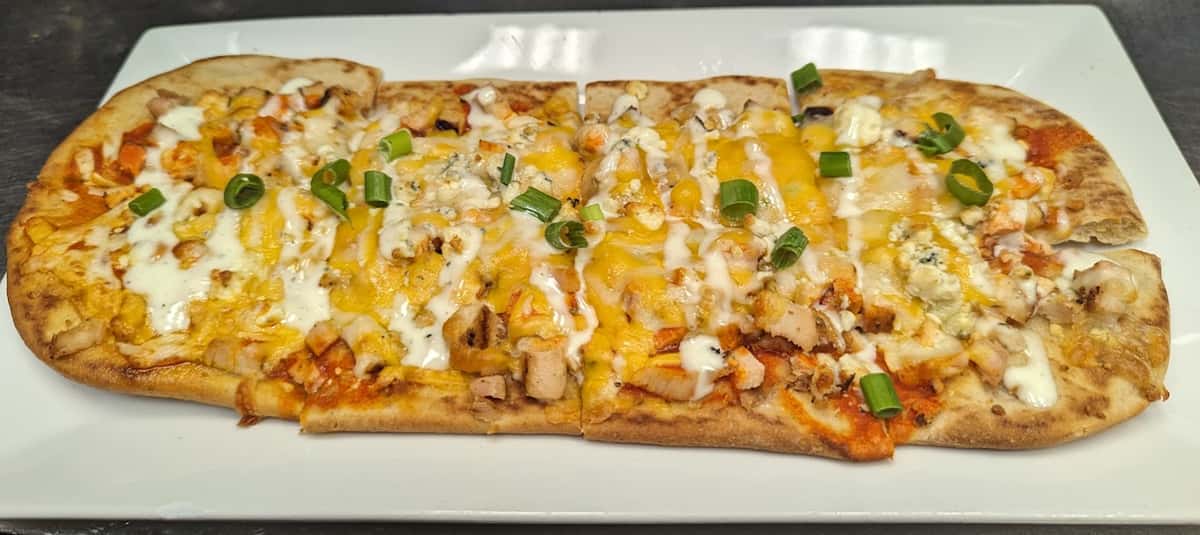 Buffalo Chicken Flatbread - Jimbo's Grill - American Restaurant in