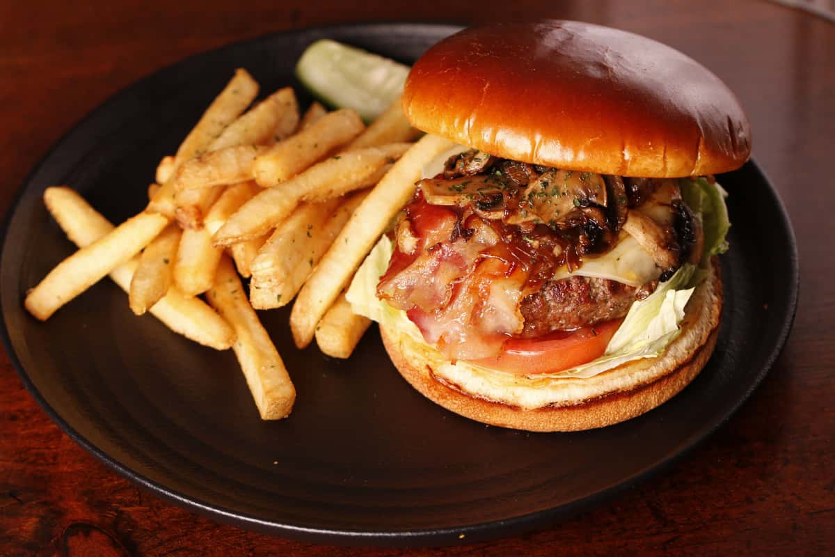 Burger and fries