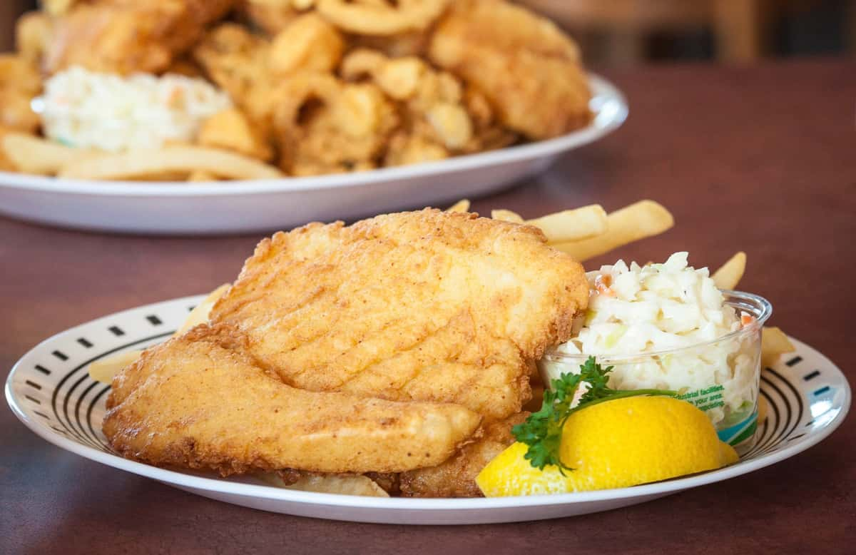 Fried Atlantic Haddock Platter - Main Menu - Seafood Sam's, Cape Cod, MA