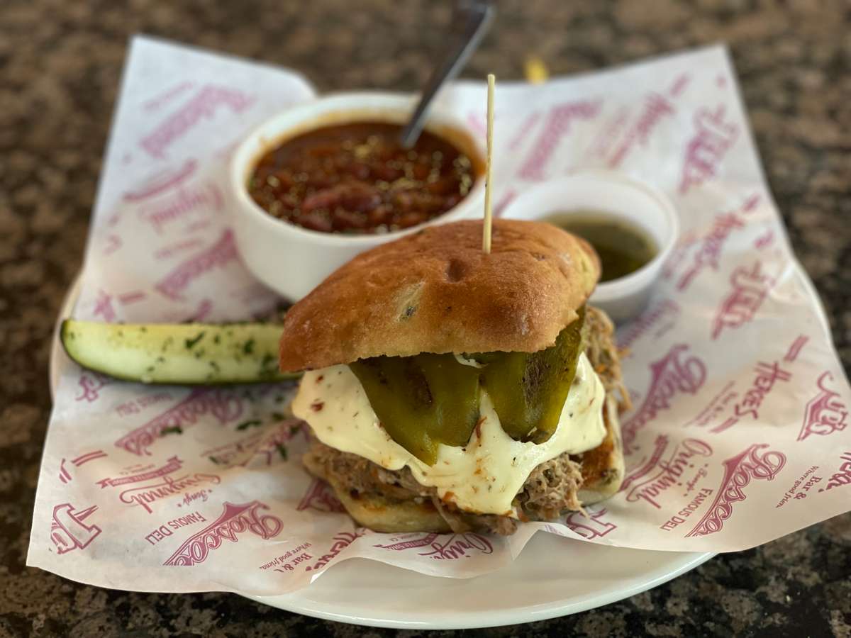 Green Chili Chimichurri Pork Sandwich