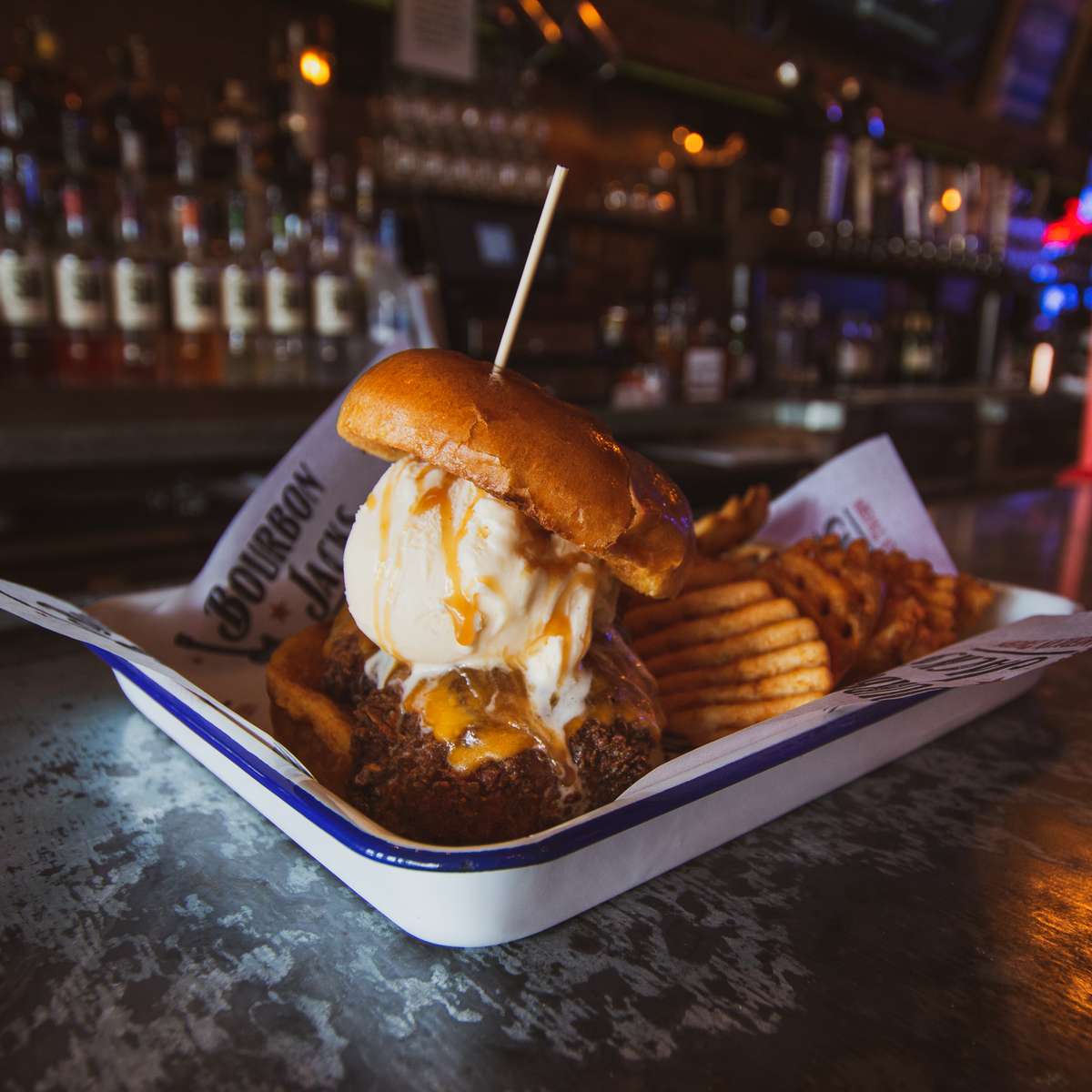 Sriracha Fried Chicken Ice Cream Sandwich Main Menu Bourbon Jack's American Tavern live