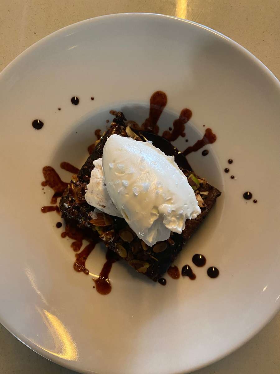 Nutty Hot Fudge Brownie