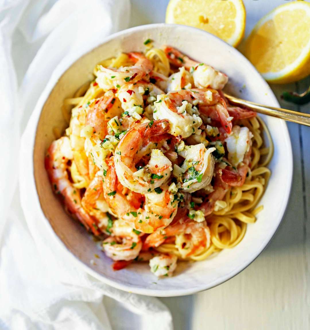 Shrimp Scampi with Linguini