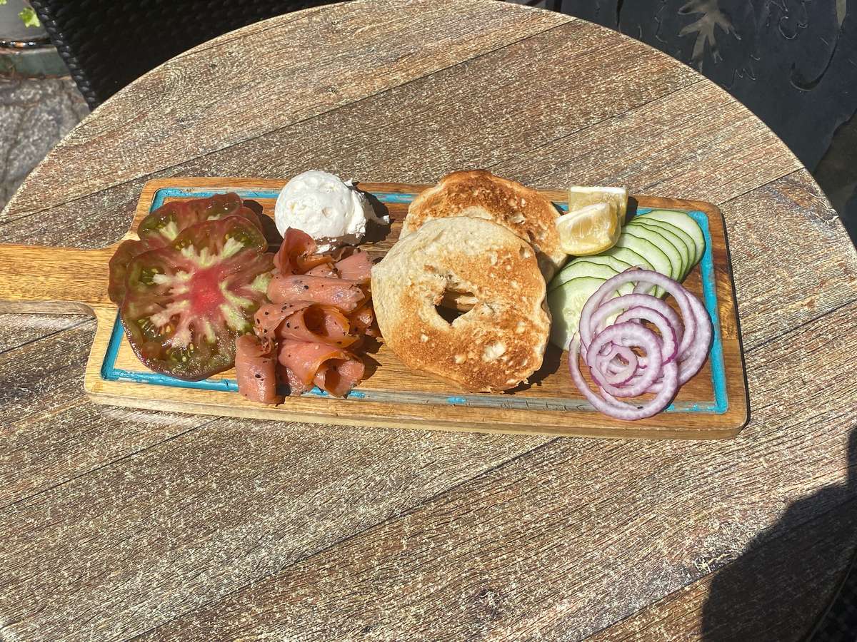 Salmon Lox and Bagel Board