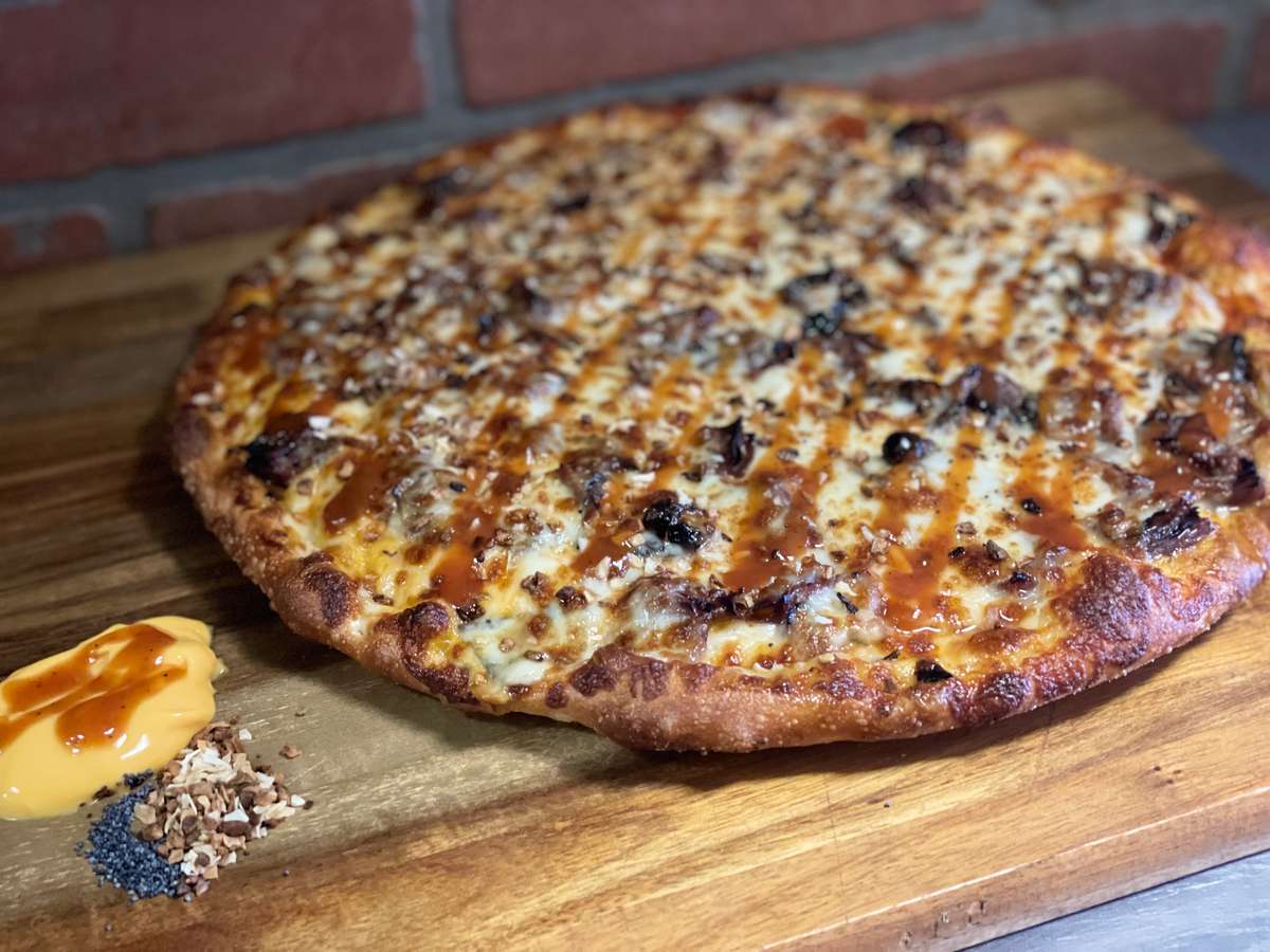BEEF AND CHEDDAR PIZZA