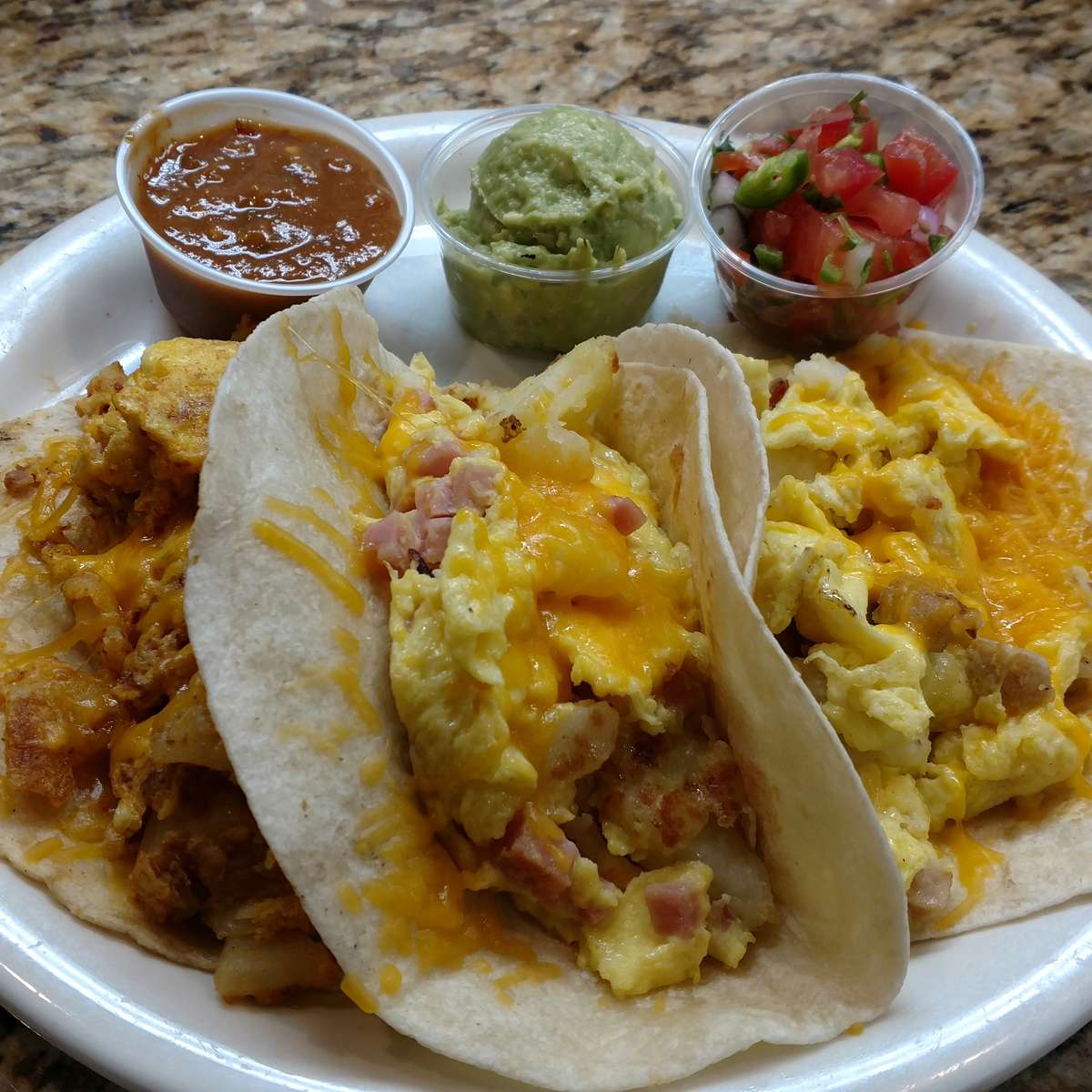 3 Breakfast Tacos Breakfast Menu Carolyn's Cafe Restaurant in Redlands, CA