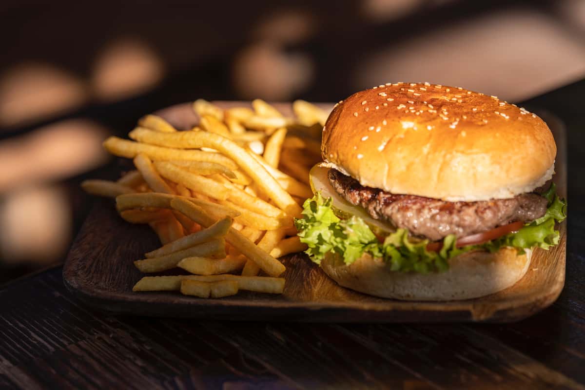 burger and fries
