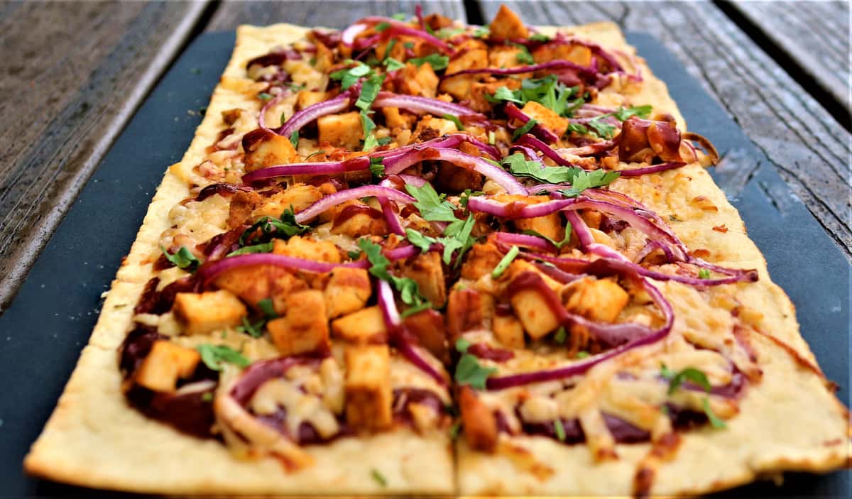 BBQ Chicken flatbread pizza
