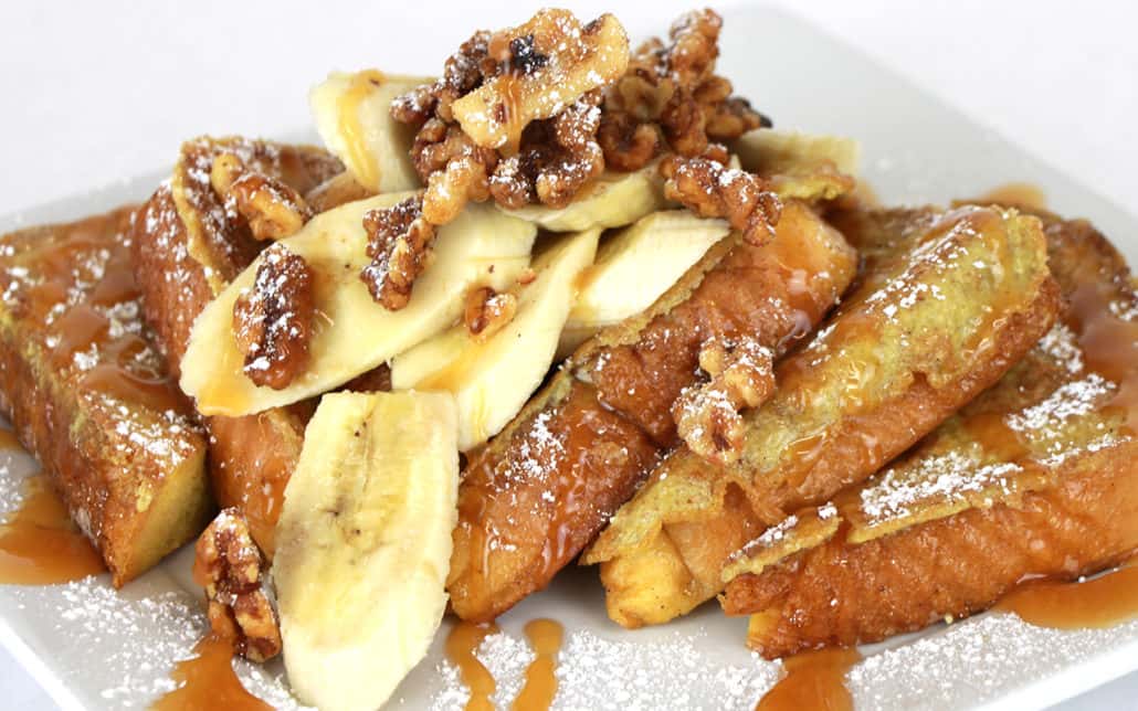 BANANA & WALNUT FRENCH TOAST Breakfast Little Angies Diner in