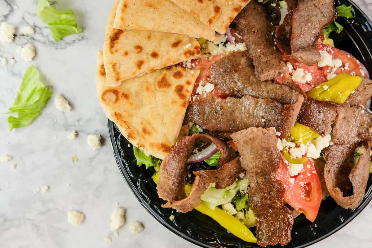 salad with gyro