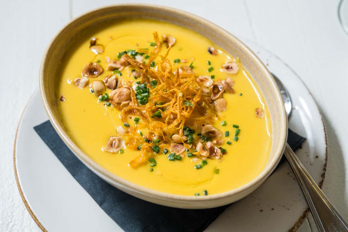 CREAMY ROASTED CHESTNUT & SQUASH SOUP