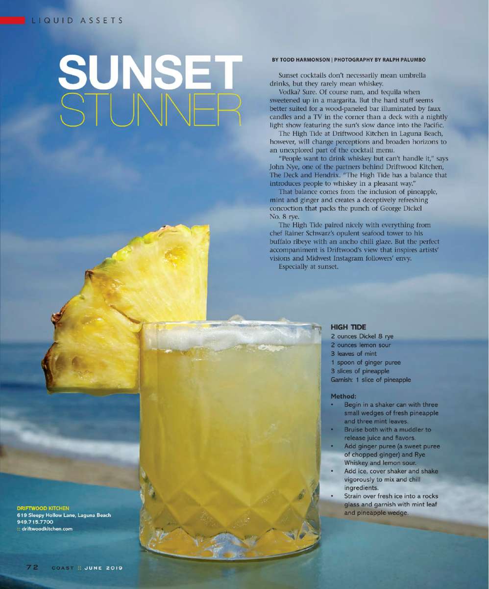 Sunset Stunner Cocktail recipe magazine article