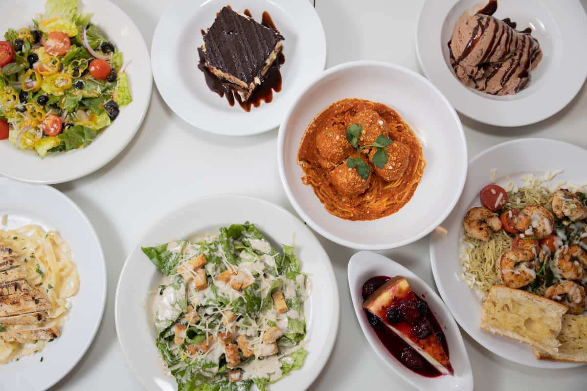 Variety of dishes and entrees