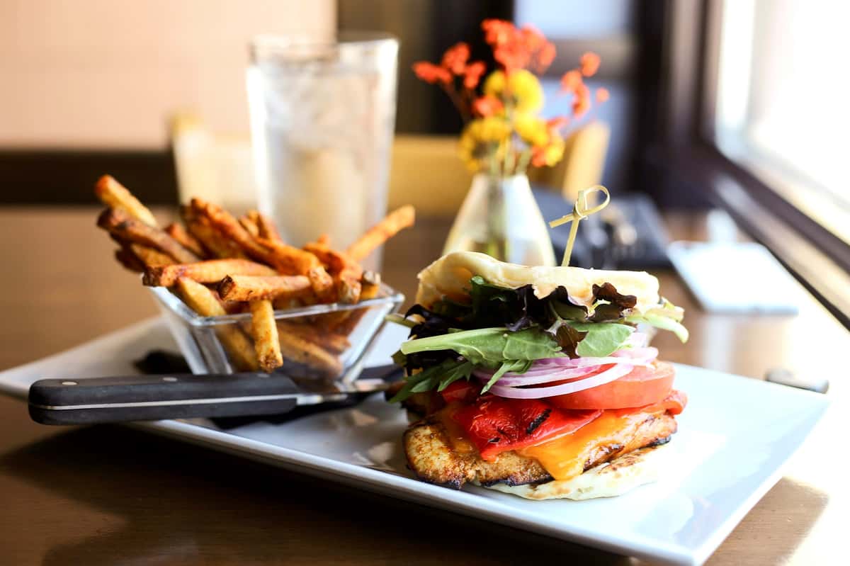 sandwich and fries